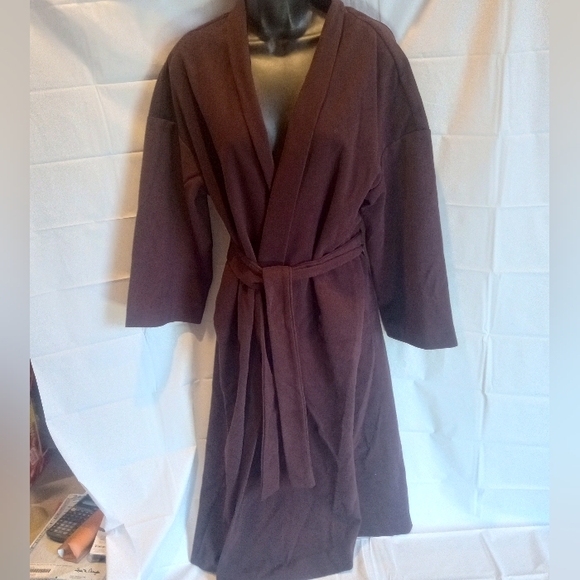 Prologue women's brown belted wrap coat size M - Picture 3 of 7